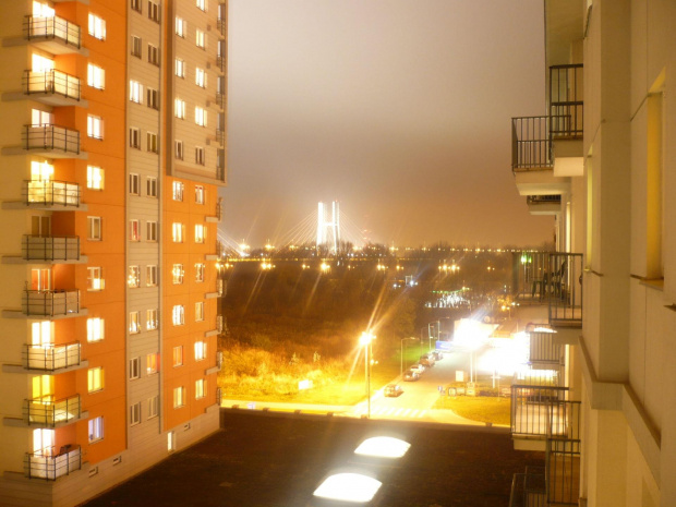 Widok z balkonu:) #bloki #most #noc #osiedle #światła