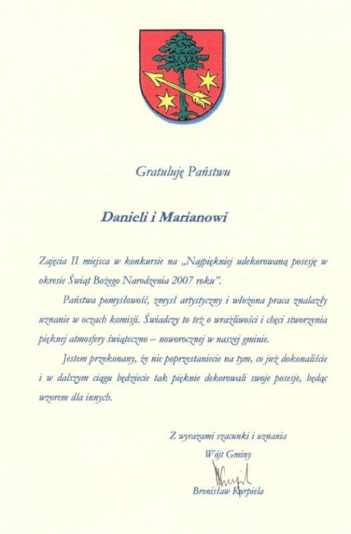 Dyplom za dekorację