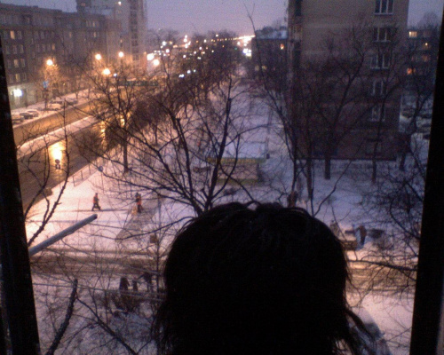 Moj obserwator patrzy jak pada sniezek :P