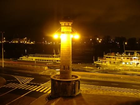#szczecin #noc #latarnia #ulica #statek #woda #oświetlenie