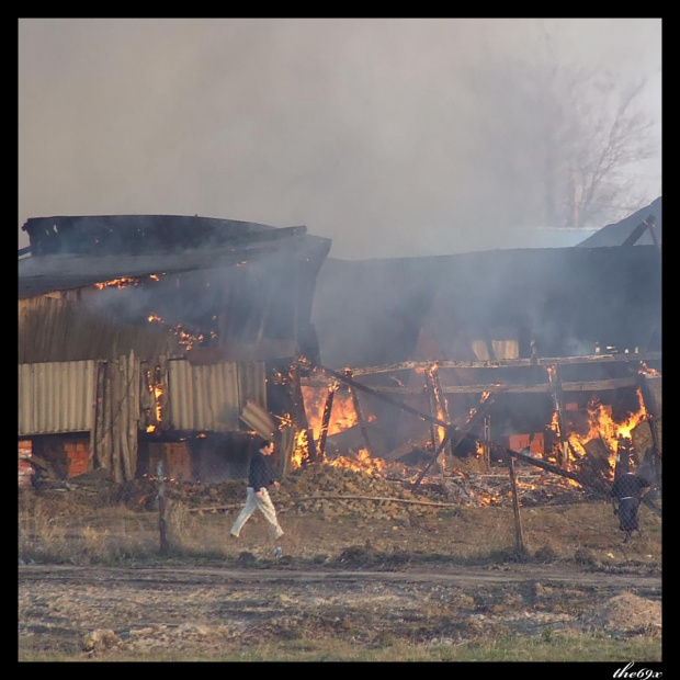 Pożar cegielni w Drużbicach. 31.03.08