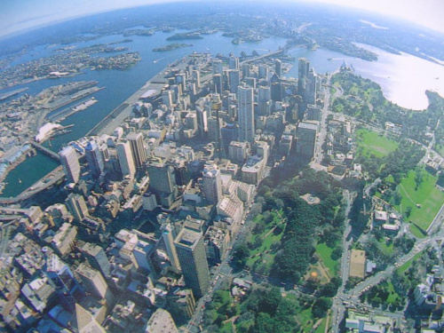 Panorama Sydney z helikoptera : The panoramic of Sydney seen on air 2001