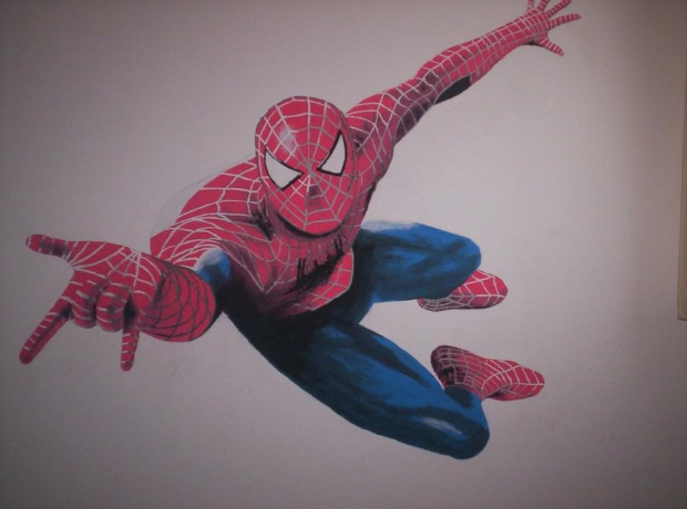 Spider-Man u brata w pokoju... Sam malowałem... #spider #ściana #malunek #farby #man #kiepower