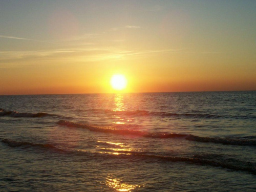 Zachód słońca w Kołobrzegu.