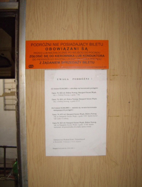 Koszalińska Kolej Wąskotorowa - Mbxd2-307. Ogłoszenie o odwołaniu kursowania pociągów. 24.05.2008 #Koszalin #Wąskotorówka #TMKW #KoszalińskaKolejWąskotorowa