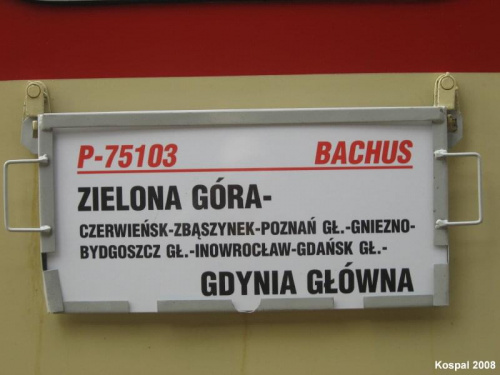 tablica kierunkowa Bachusa ( z Zielonej Góry do Gdyni. ) #Bachus #kolej #PKP