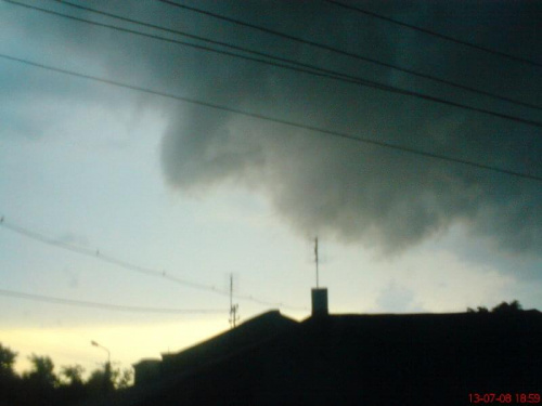 burza nad Tomaszowem 13.07.2008 #burza #wichura #chmury #ZałamaniePogody