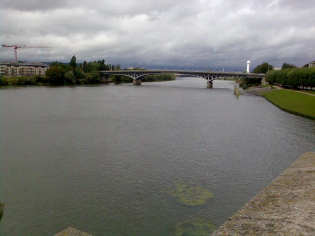 Sekwana okolice Poissy #most #Poissy #rzeka #Sekwana #woda #Francja