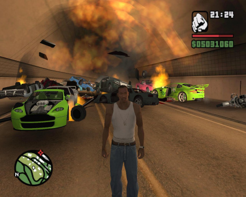 explosion in tunnel GTA SA