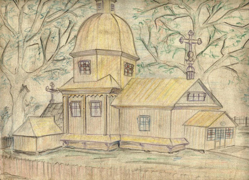 Kościół w Dyniskach,rysunek