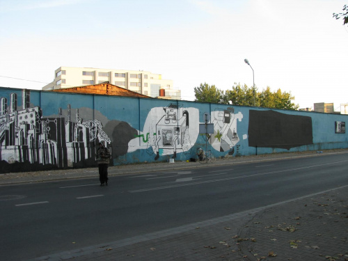 Powstający mural przy Nabycińskiej