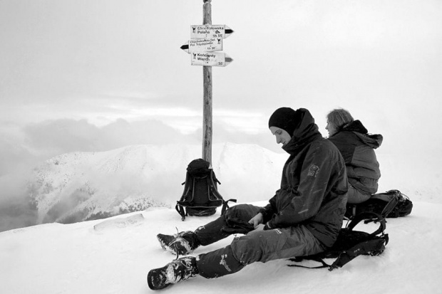 Na Trzydniowiańskim Wierchu po 4 godzinach przecierania szlaku #tatry #ludzie