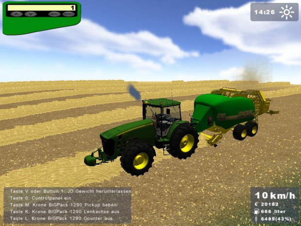 John Deere 8530 + prasa do słomy John Deere 690 #LandwirtschaftsSimulator2008 #JohnDeere