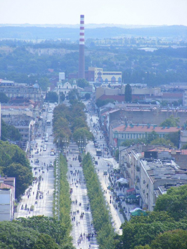 widokz z wierzy na glowna aleje