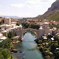 Mostar widok z wieży meczetu na Most Turecki