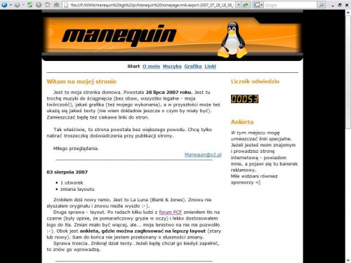 Nowy layout strony http://manequin.ovh.org #Layout
