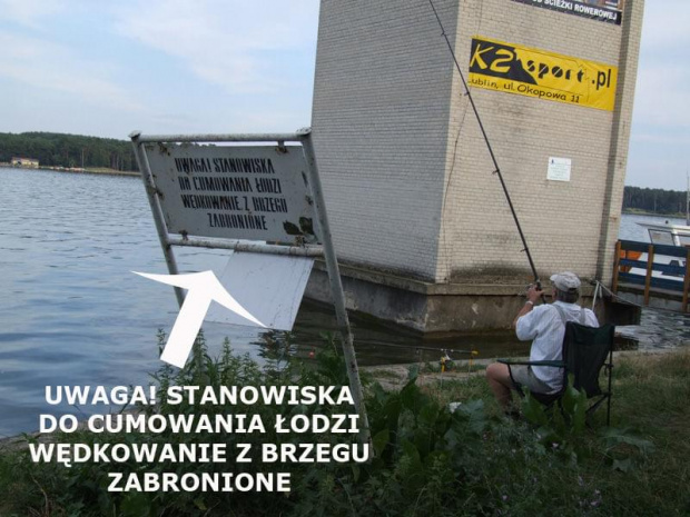 Stanowiska do cumowania łodzi na Zalewie Zemborzyckim #Śmieszne #zakaz #ostrzeżenie #wędkowanie #Lublin #ZalewZemborzycki