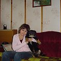 Piesek Burek i Justynka:Justynka with dog Burek